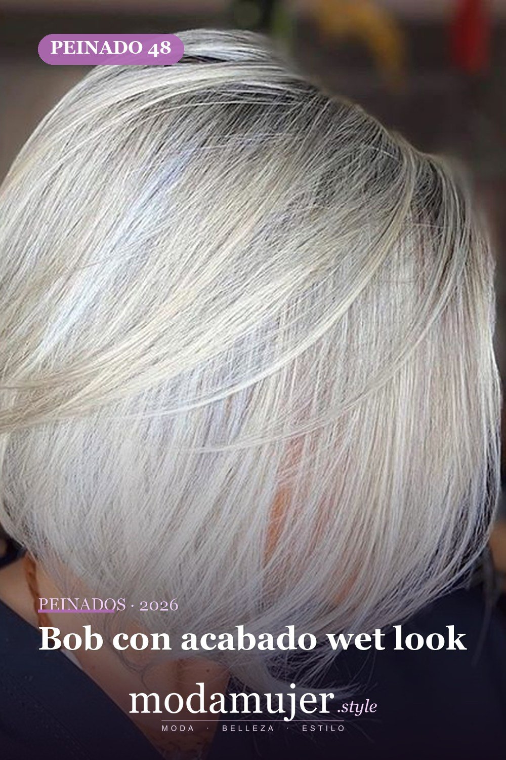 Bob con acabado wet look — 54 peinados de moda de 40 para mujeres