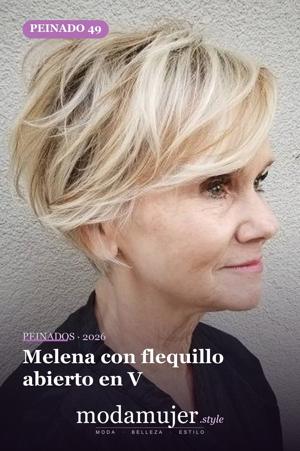 Melena con flequillo abierto en V — 54 peinados de moda de 40 para mujeres
