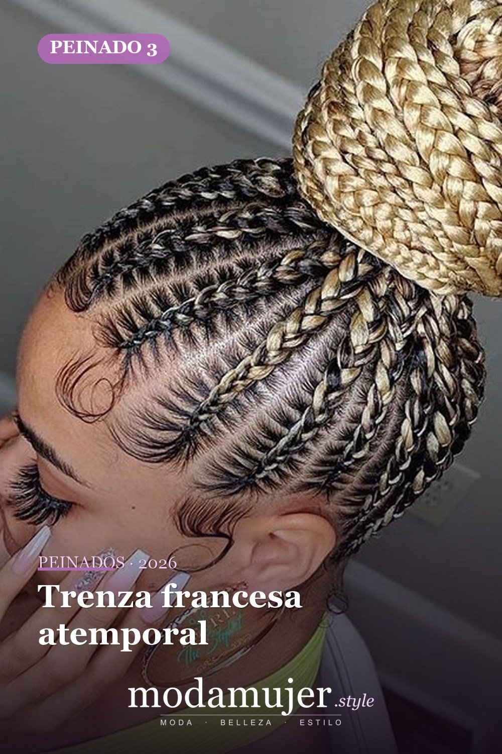 Trenza francesa atemporal — 54 trenzas súper lindas para mujeres