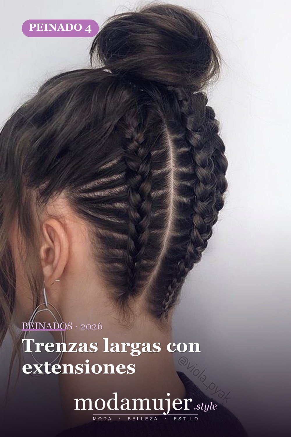 Trenzas largas con extensiones — 54 trenzas súper lindas para mujeres