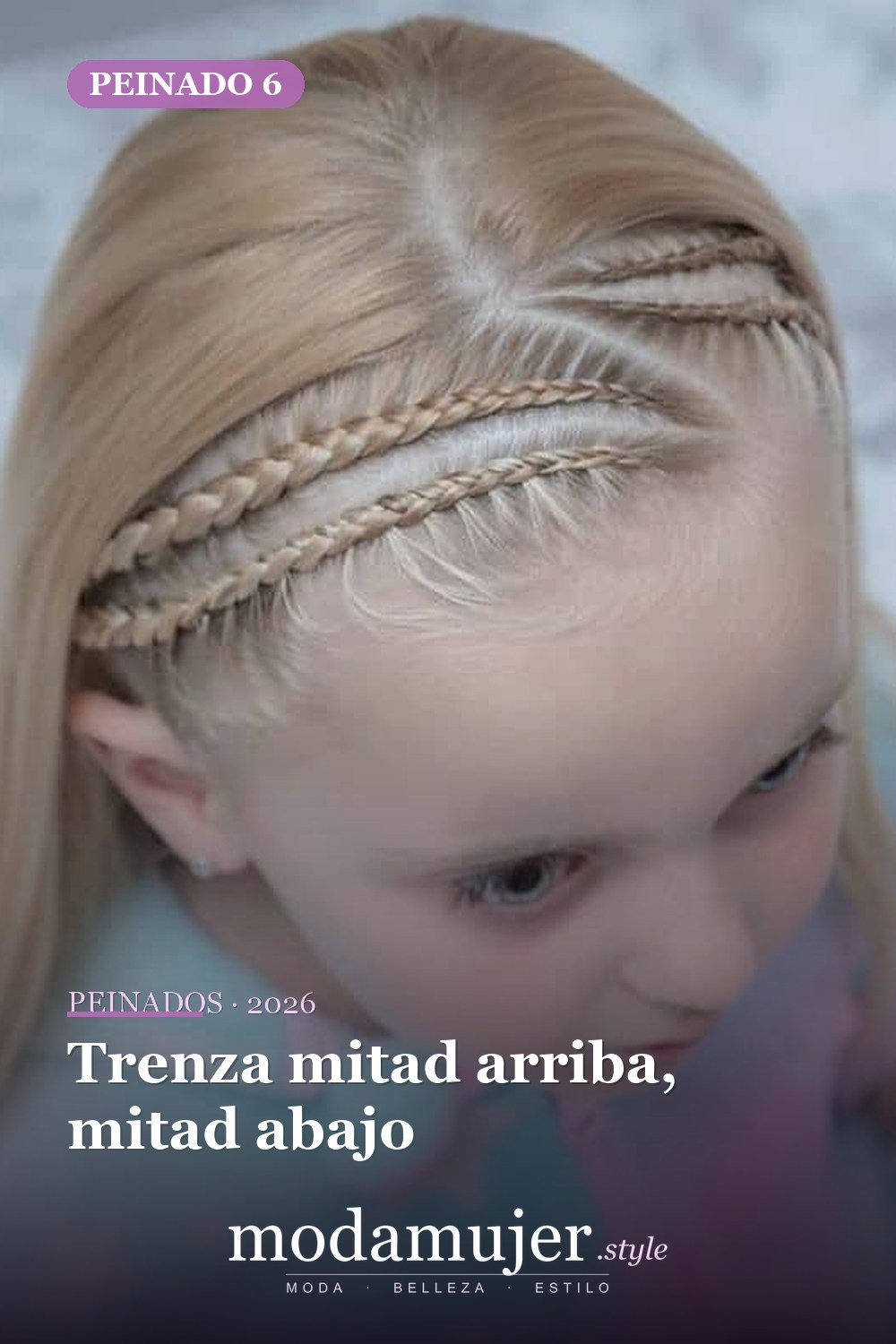 Trenza mitad arriba, mitad abajo — 54 trenzas súper lindas para mujeres