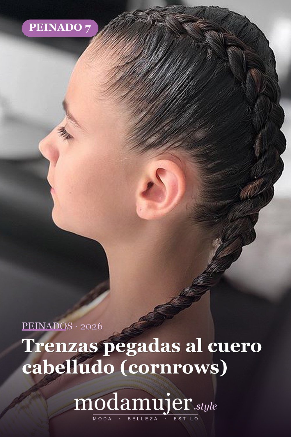 Trenzas pegadas al cuero cabelludo (cornrows) — 54 trenzas súper lindas para mujeres