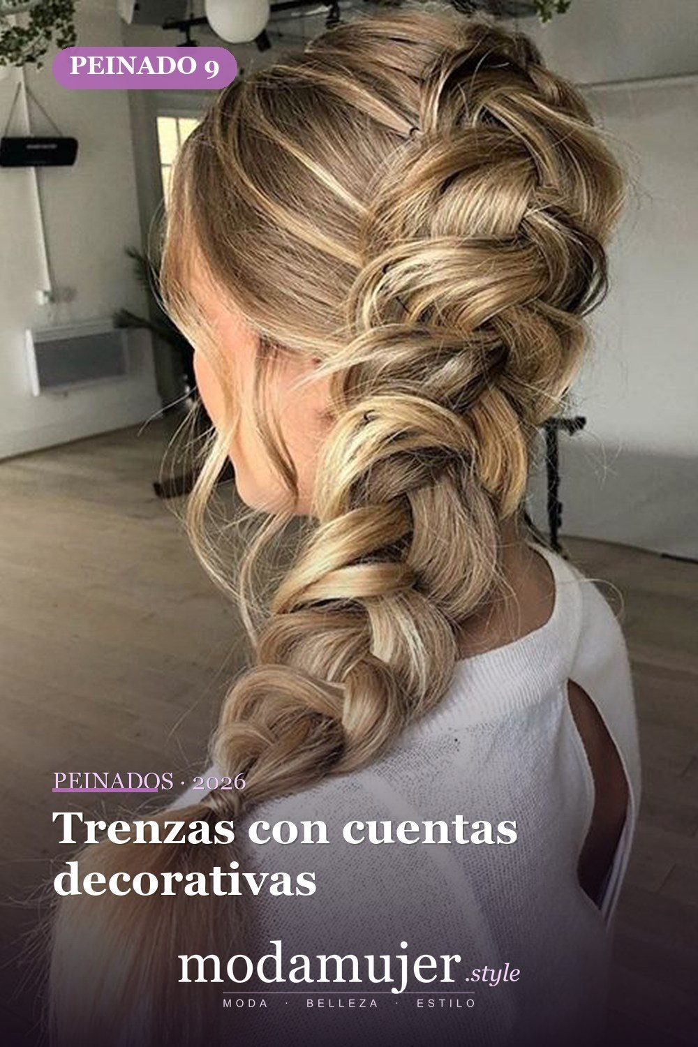Trenzas con cuentas decorativas — 54 trenzas súper lindas para mujeres