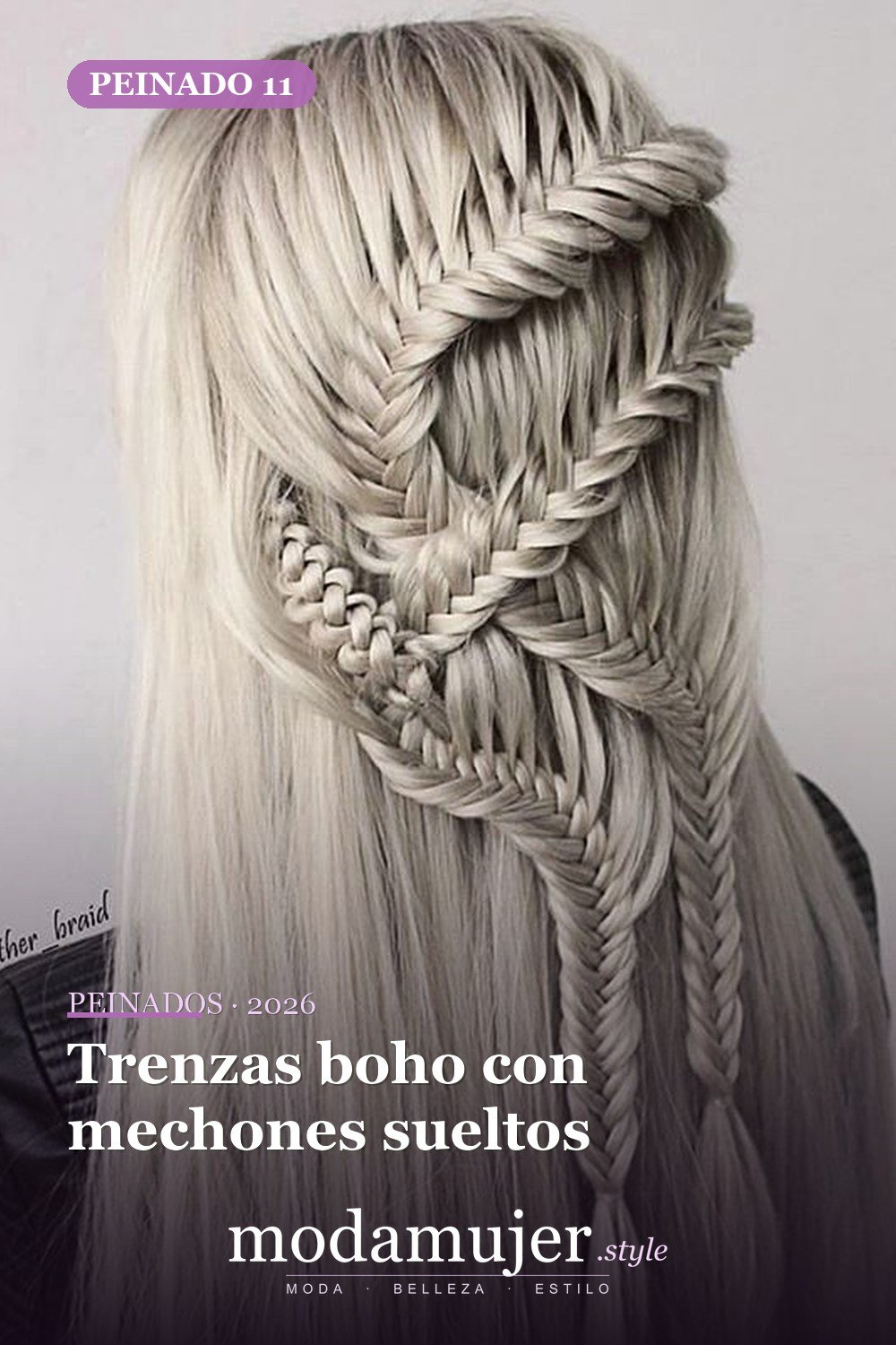Trenzas boho con mechones sueltos — 54 trenzas súper lindas para mujeres