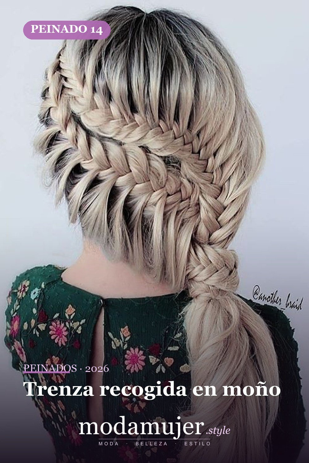 Trenza recogida en moño — 54 trenzas súper lindas para mujeres