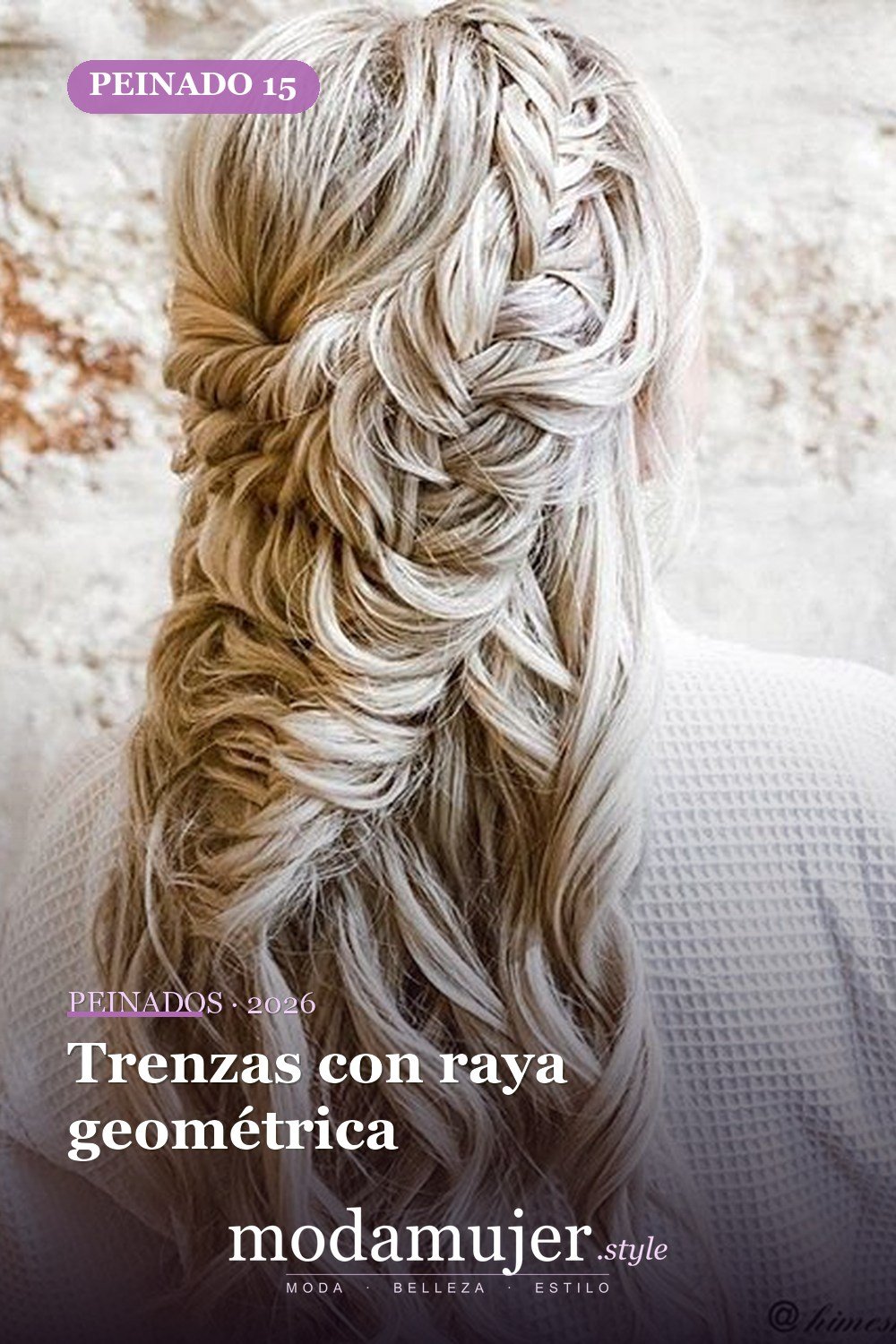 Trenzas con raya geométrica — 54 trenzas súper lindas para mujeres