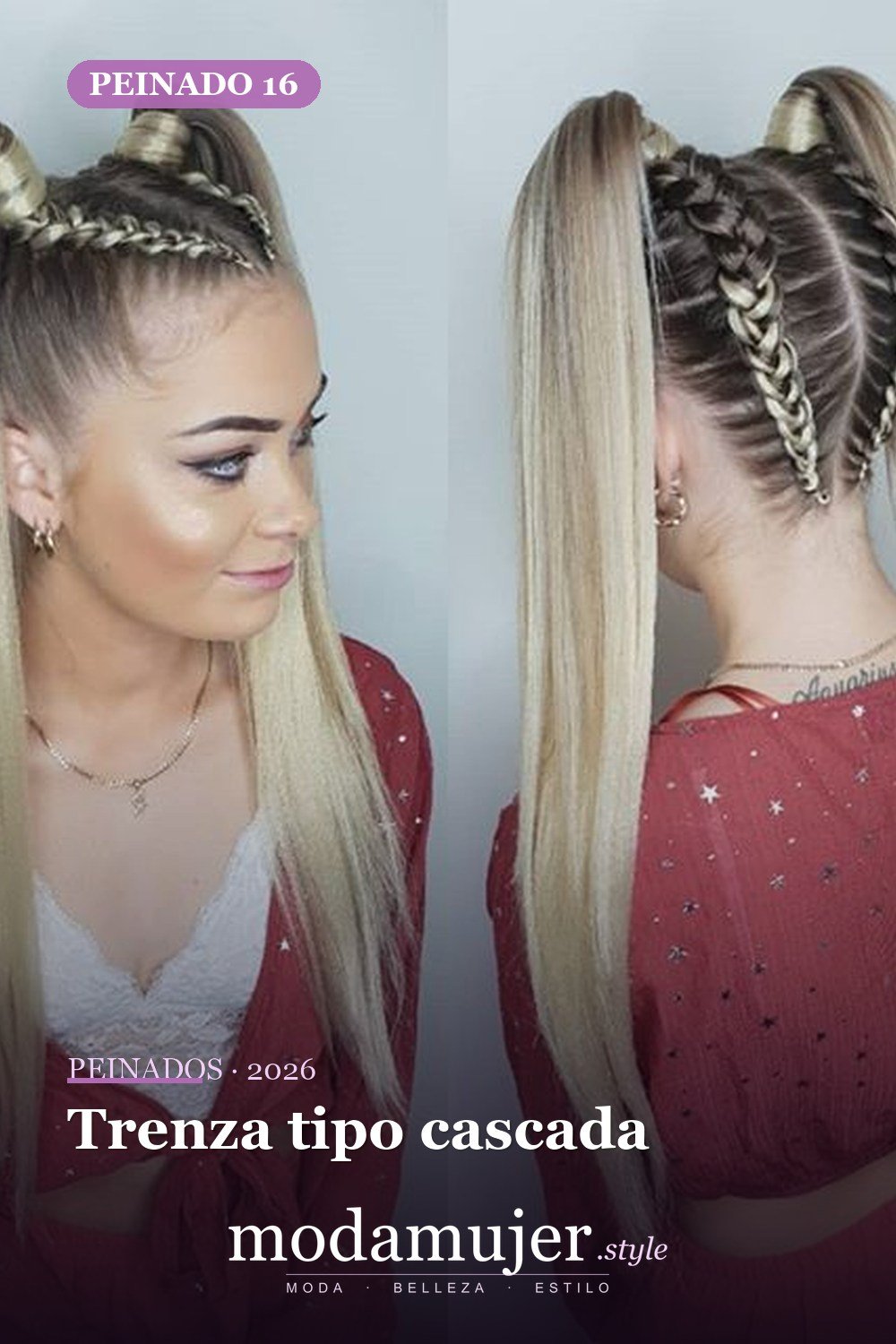 Trenza tipo cascada — 54 trenzas súper lindas para mujeres