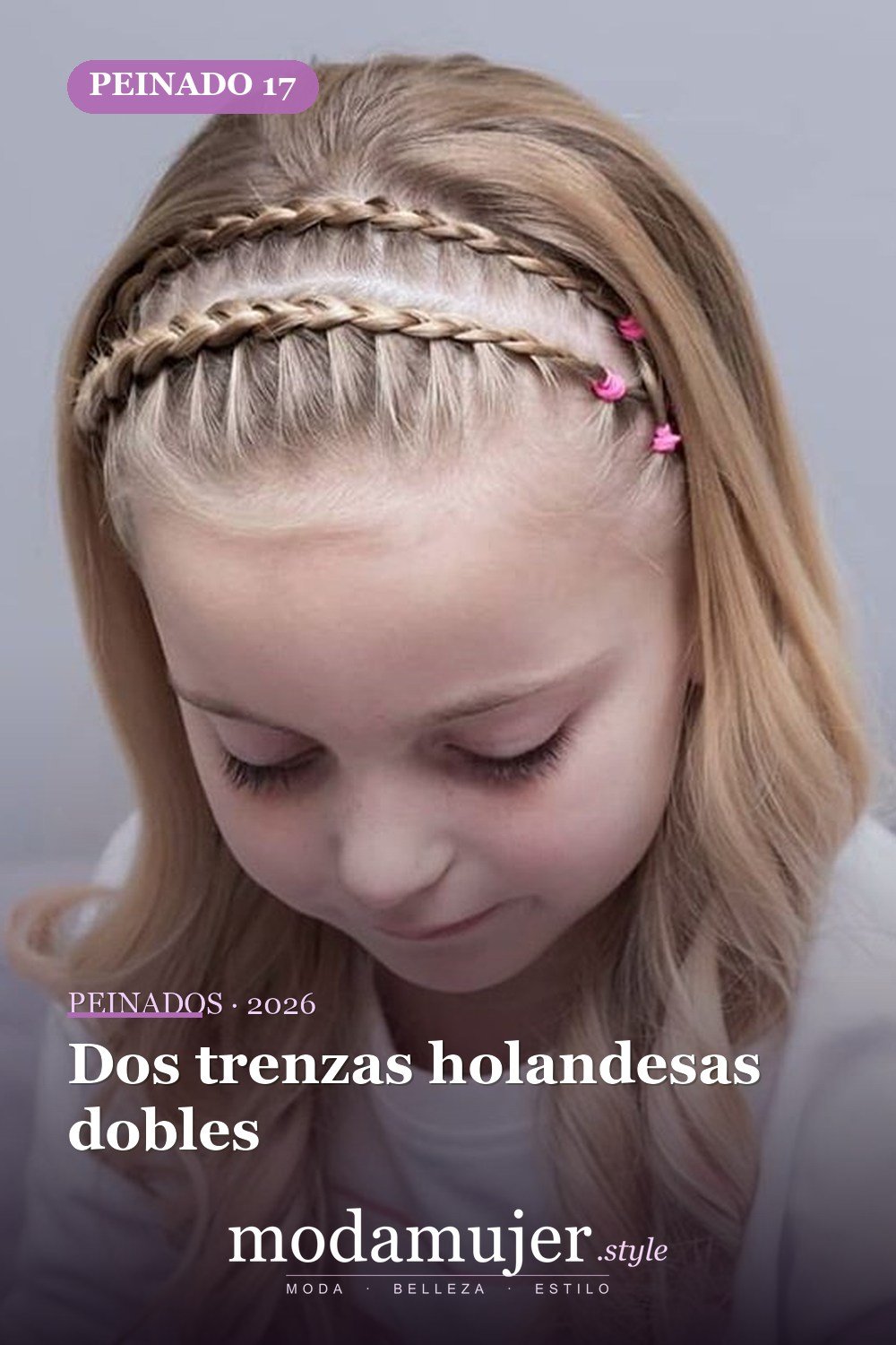 Dos trenzas holandesas dobles — 54 trenzas súper lindas para mujeres