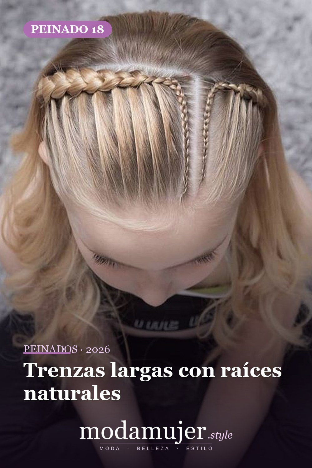 Trenzas largas con raíces naturales — 54 trenzas súper lindas para mujeres