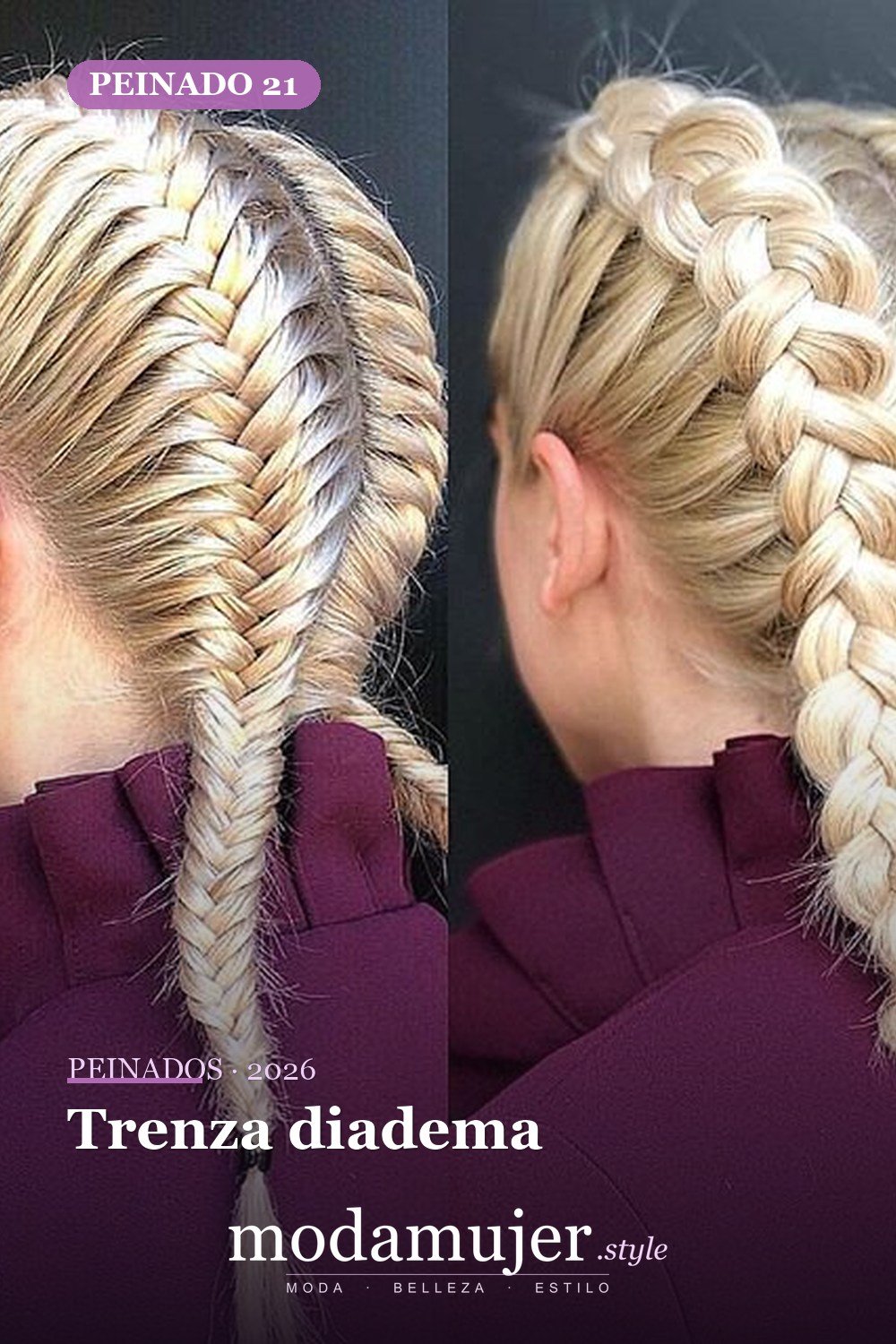 Trenza diadema — 54 trenzas súper lindas para mujeres