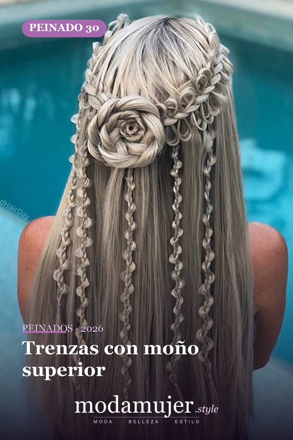 Trenzas con moño superior — 54 trenzas súper lindas para mujeres