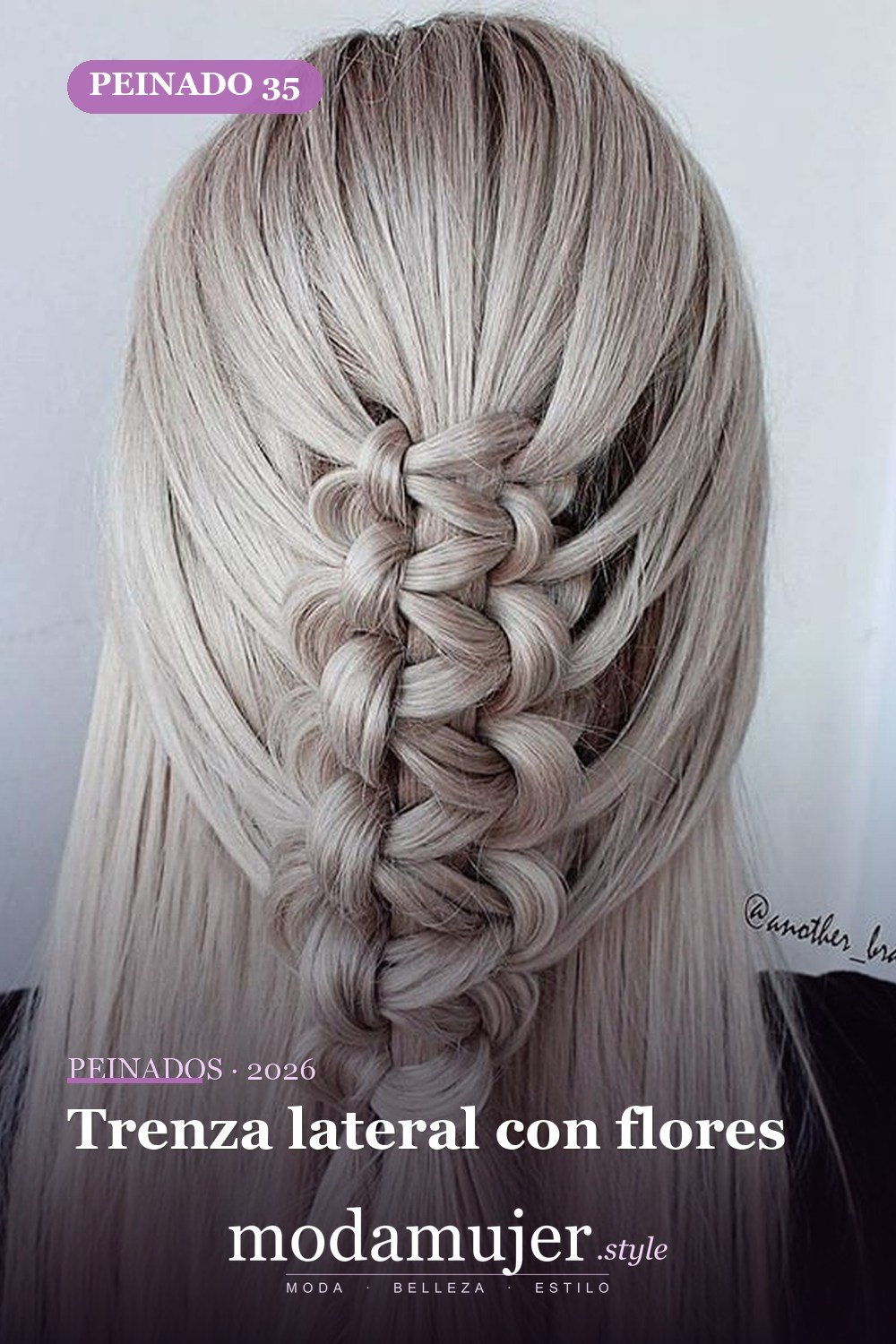 Trenza lateral con flores — 54 trenzas súper lindas para mujeres