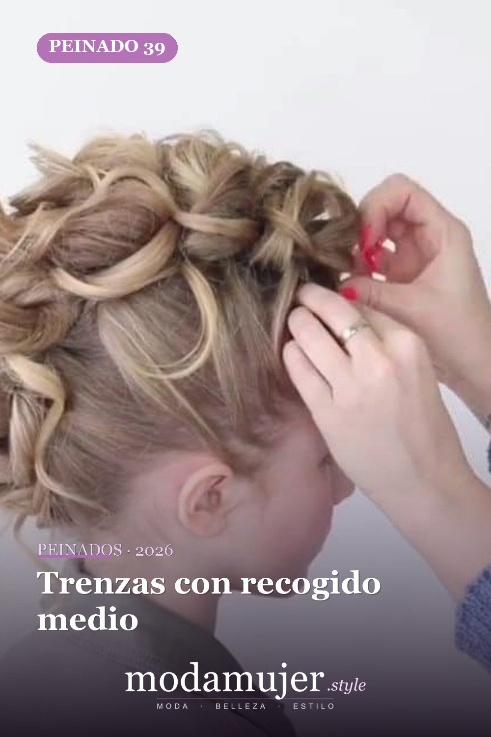 Trenzas con recogido medio — 54 trenzas súper lindas para mujeres