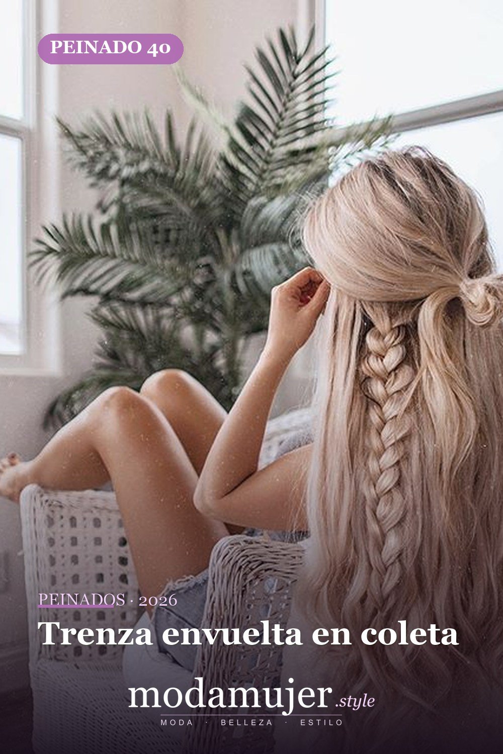 Trenza envuelta en coleta — 54 trenzas súper lindas para mujeres