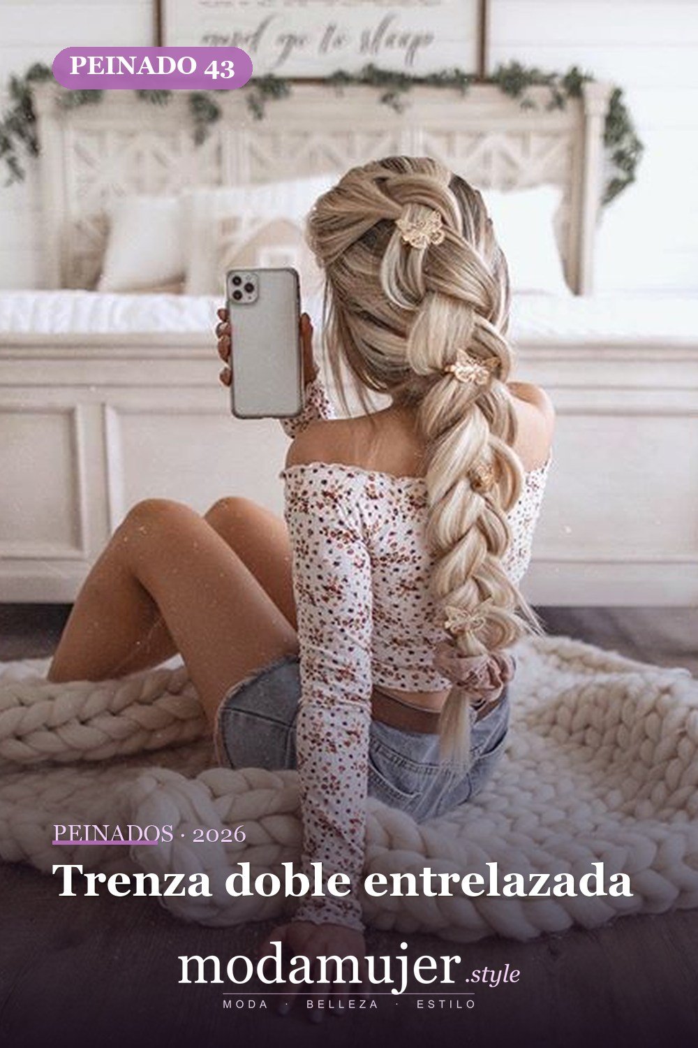 Trenza doble entrelazada — 54 trenzas súper lindas para mujeres