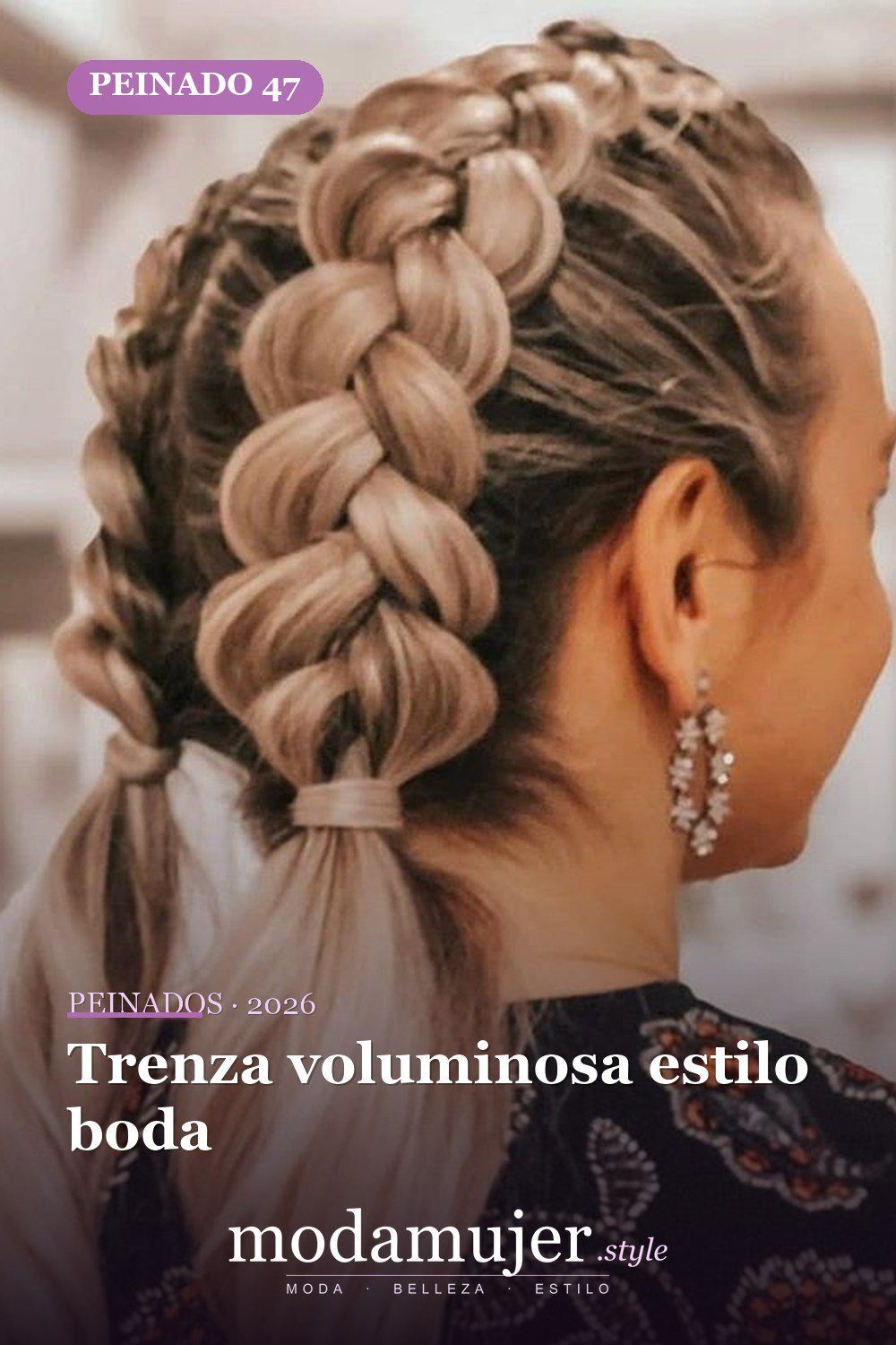 Trenza voluminosa estilo boda — 54 trenzas súper lindas para mujeres