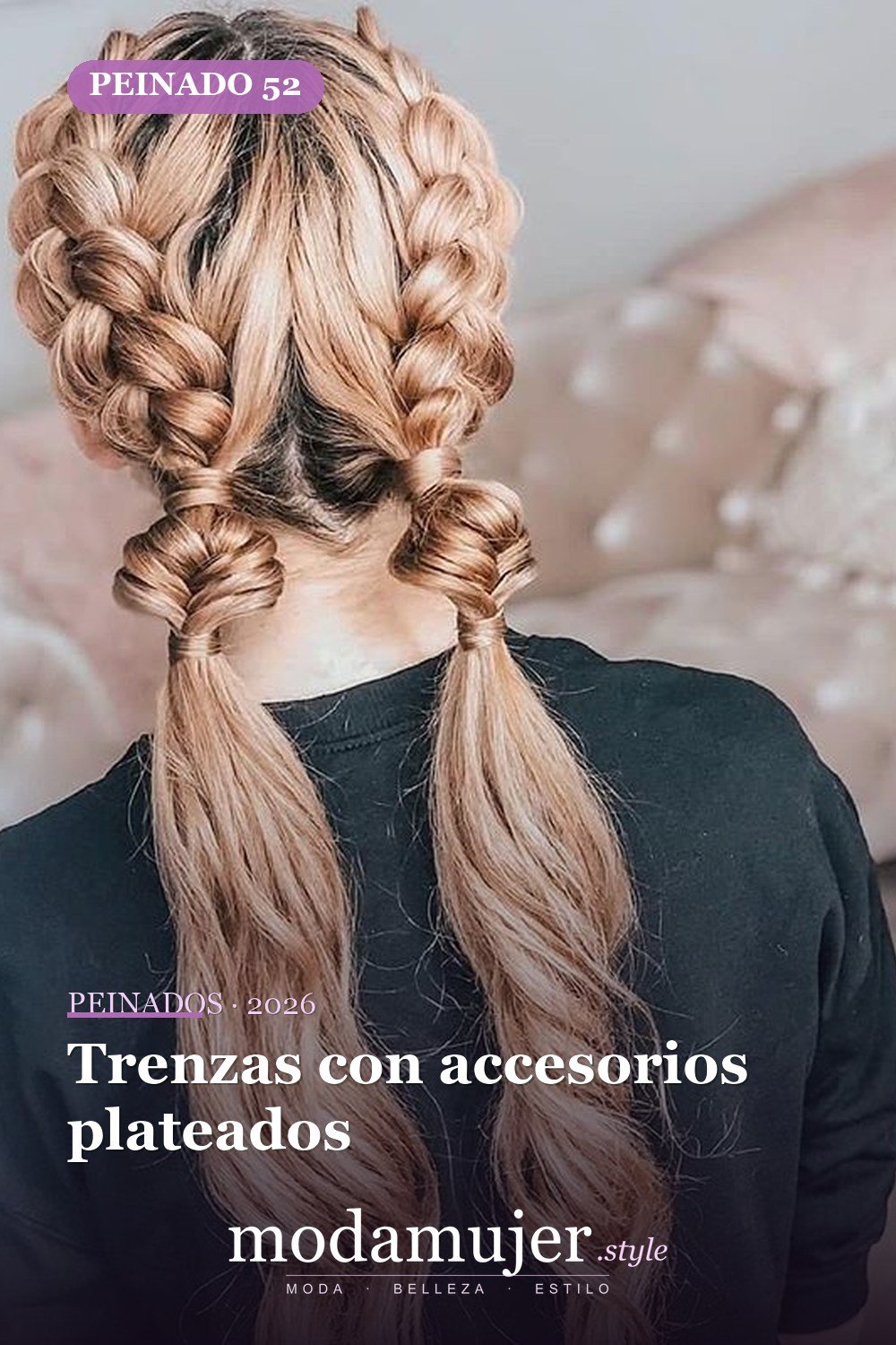 Trenzas con accesorios plateados — 54 trenzas súper lindas para mujeres
