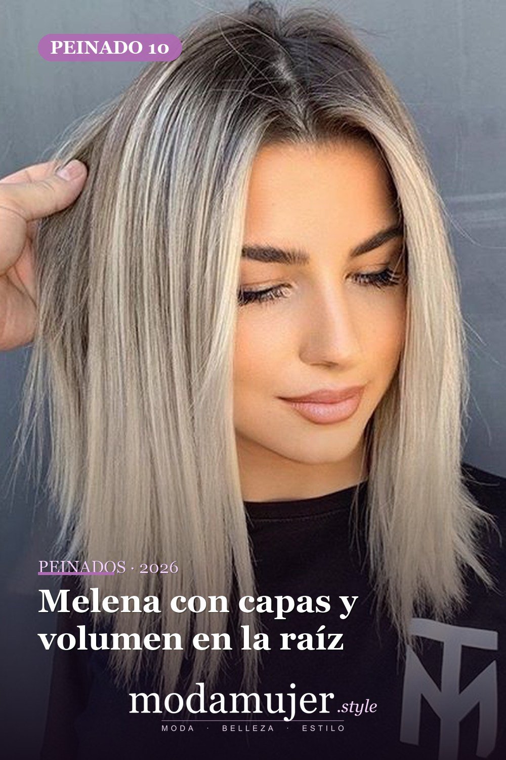 Melena con capas y volumen en la raíz — 56 mejores peinados para mujeres con entradas o línea del cabello que retrocede