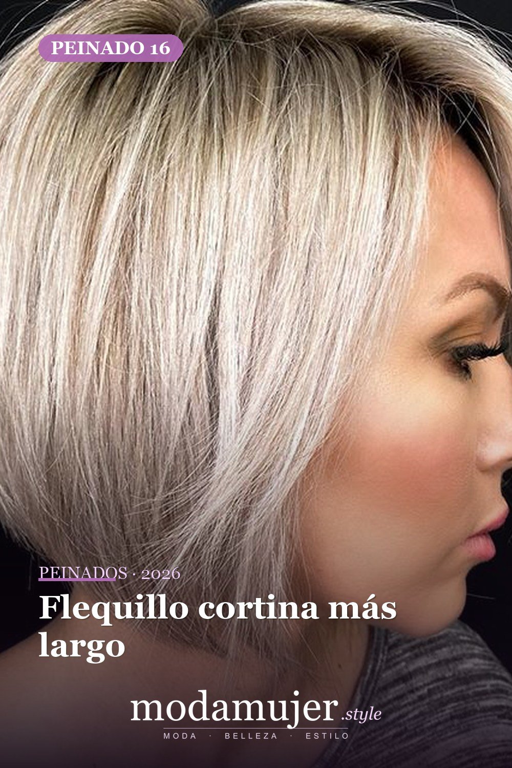Flequillo cortina más largo — 56 mejores peinados para mujeres con entradas o línea del cabello que retrocede