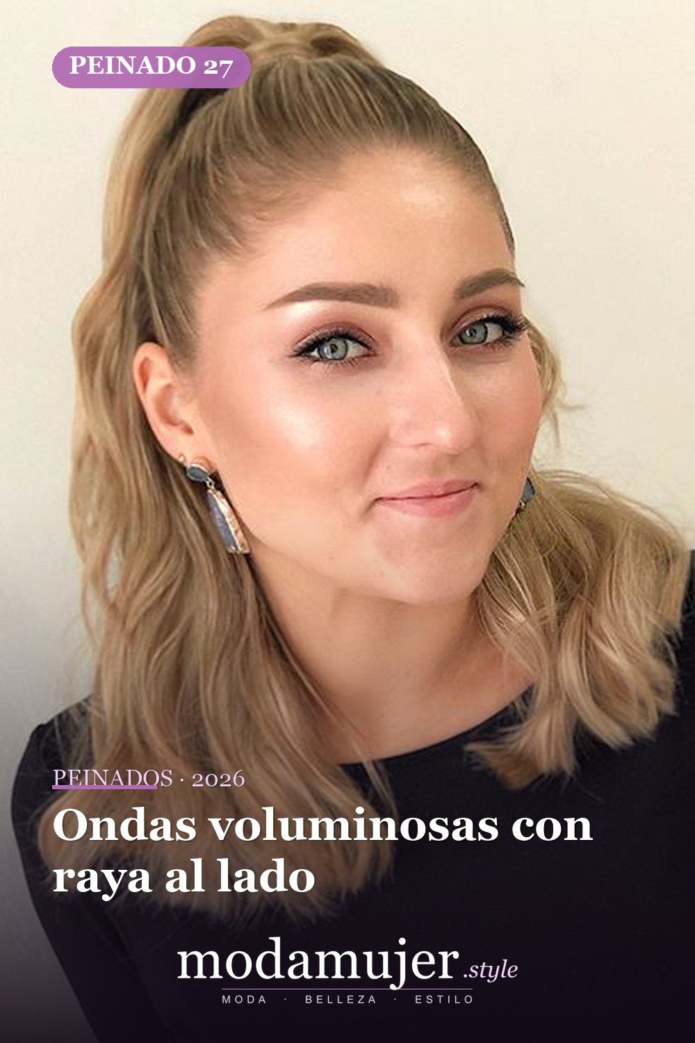 Ondas voluminosas con raya al lado — 56 mejores peinados para mujeres con entradas o línea del cabello que retrocede