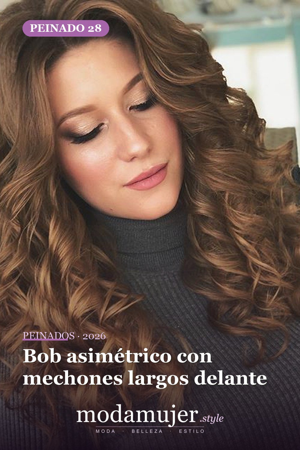 Bob asimétrico con mechones largos delante — 56 mejores peinados para mujeres con entradas o línea del cabello que retrocede