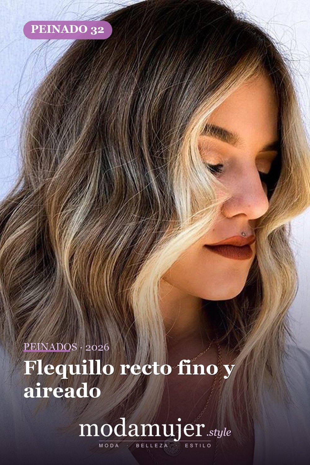 Flequillo recto fino y aireado — 56 mejores peinados para mujeres con entradas o línea del cabello que retrocede