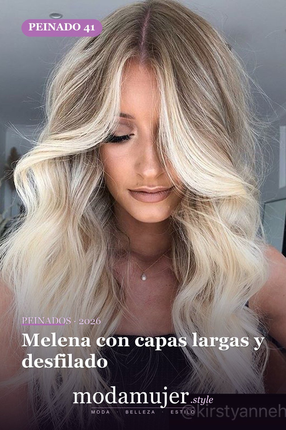Melena con capas largas y desfilado — 56 mejores peinados para mujeres con entradas o línea del cabello que retrocede