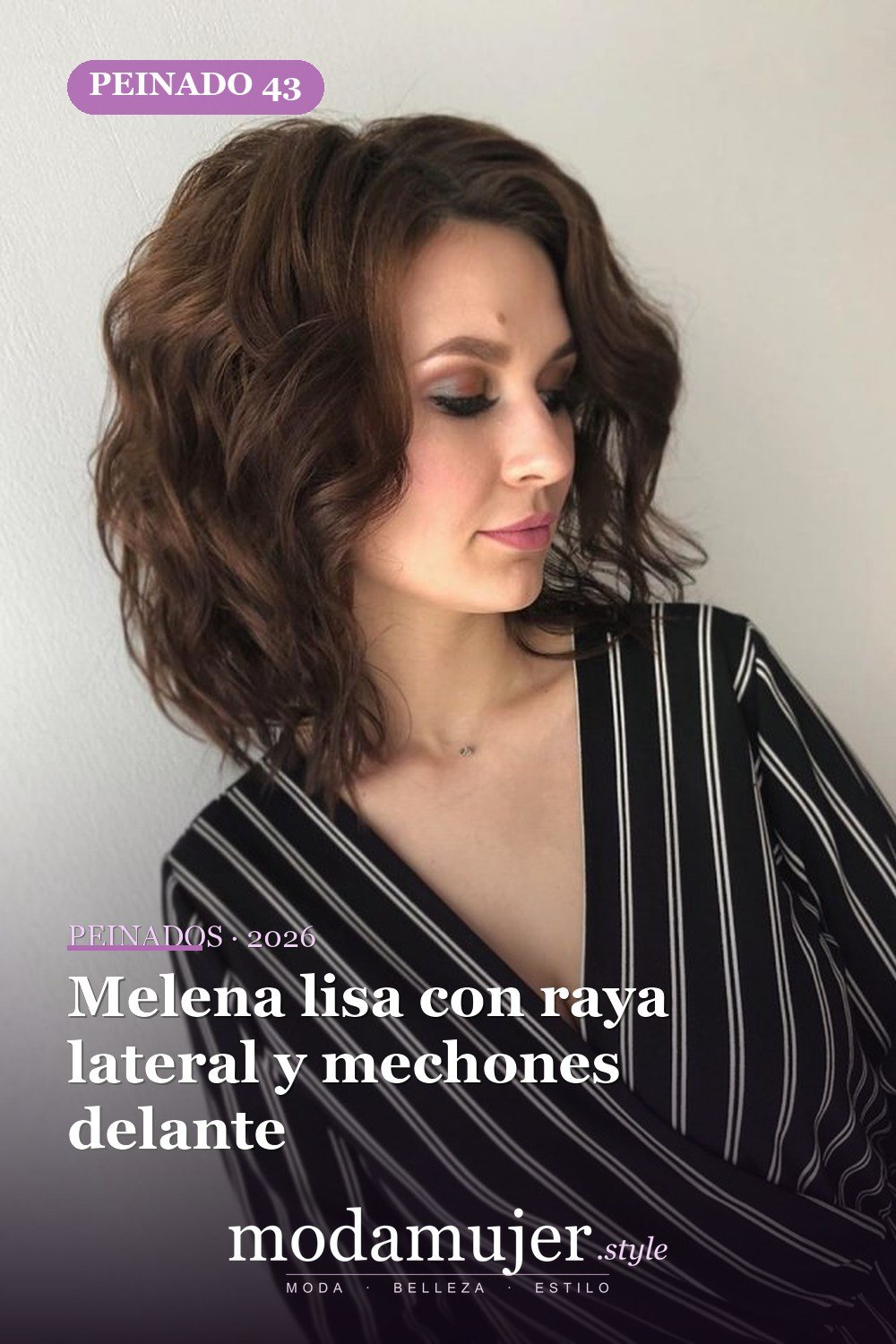 Melena lisa con raya lateral y mechones delante — 56 mejores peinados para mujeres con entradas o línea del cabello que retrocede