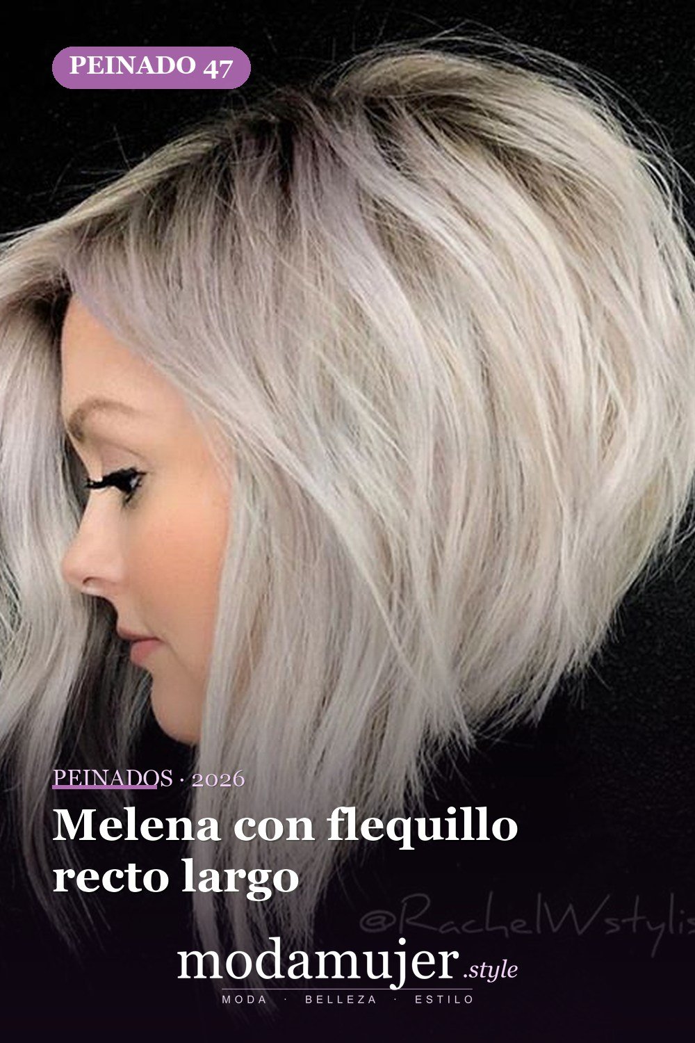 Melena con flequillo recto largo — 56 mejores peinados para mujeres con entradas o línea del cabello que retrocede