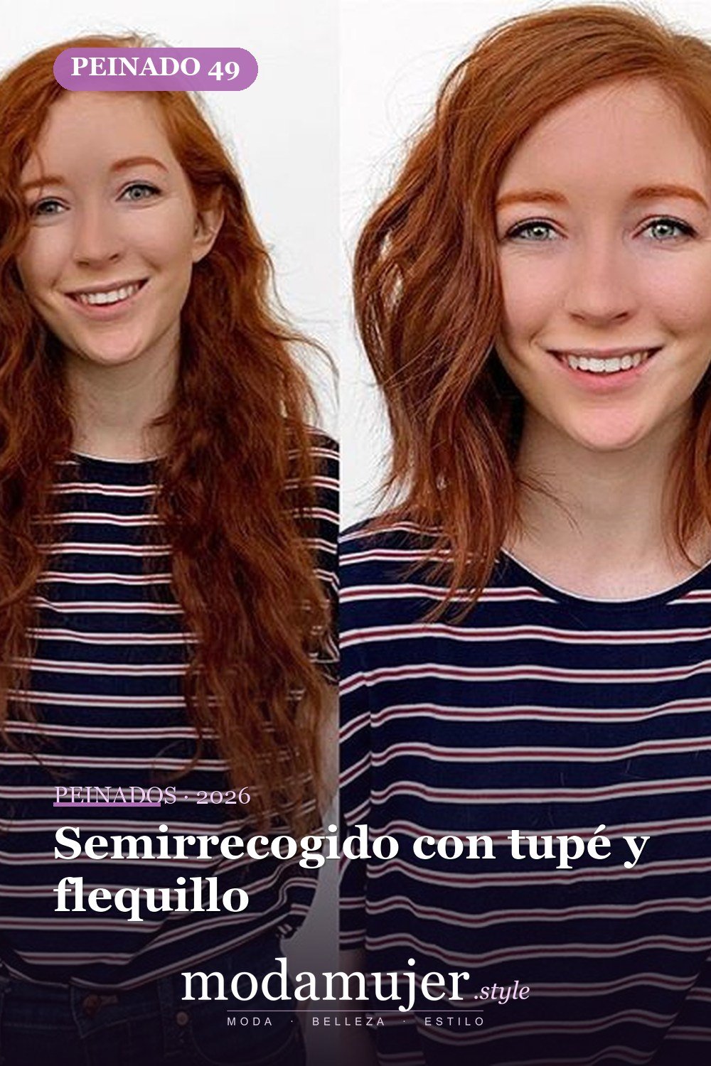 Semirrecogido con tupé y flequillo — 56 mejores peinados para mujeres con entradas o línea del cabello que retrocede