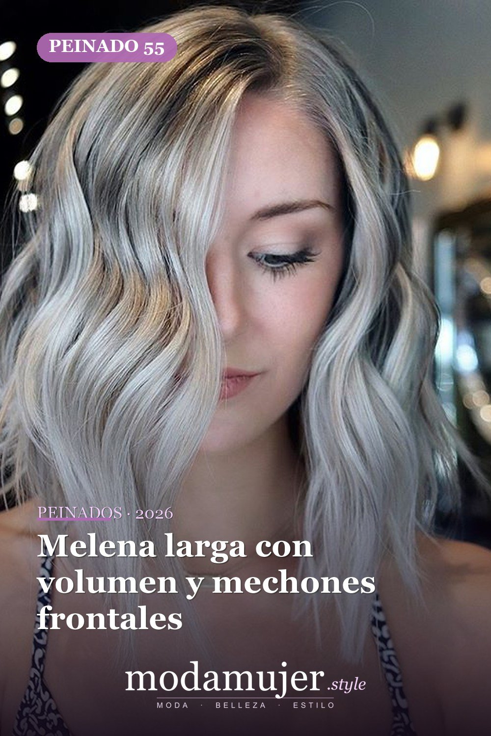Melena larga con volumen y mechones frontales — 56 mejores peinados para mujeres con entradas o línea del cabello que retrocede