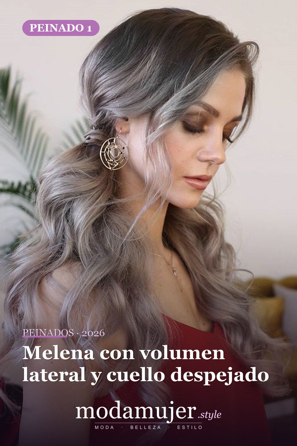 Melena con volumen lateral y cuello despejado — 56 peinados favorecedores para rostro alargado y estrecho