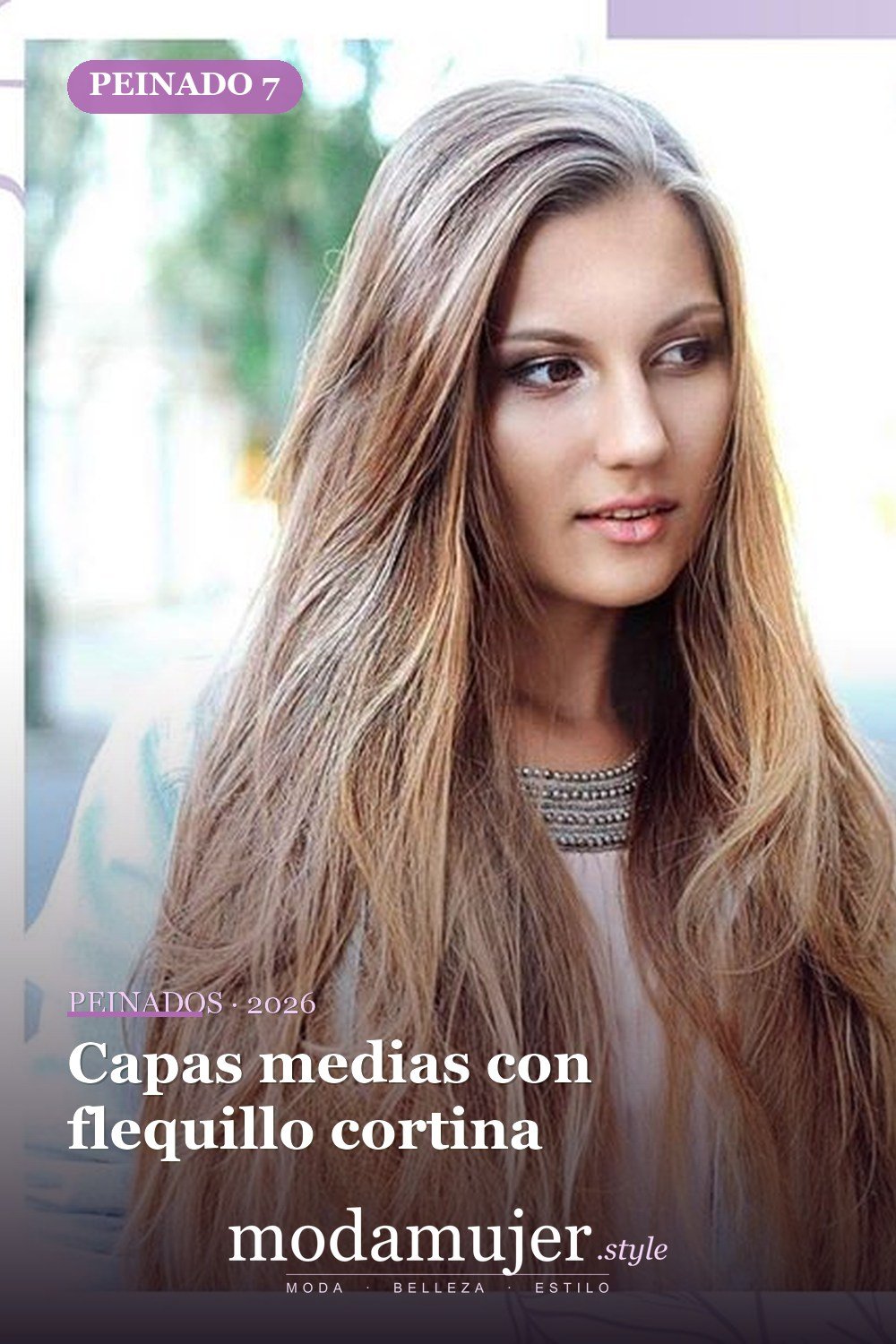 Capas medias con flequillo cortina — 56 peinados favorecedores para rostro alargado y estrecho