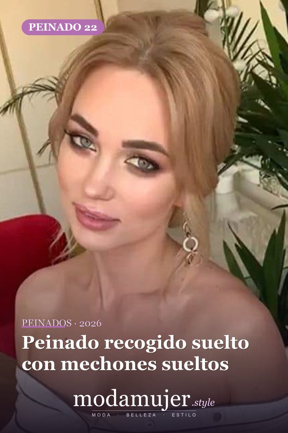 Peinado recogido suelto con mechones sueltos — 56 peinados favorecedores para rostro alargado y estrecho