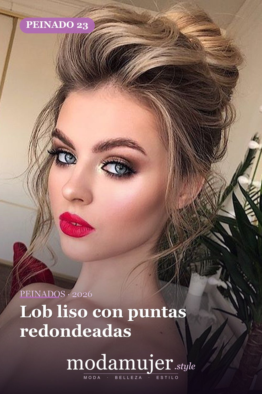 Lob liso con puntas redondeadas — 56 peinados favorecedores para rostro alargado y estrecho
