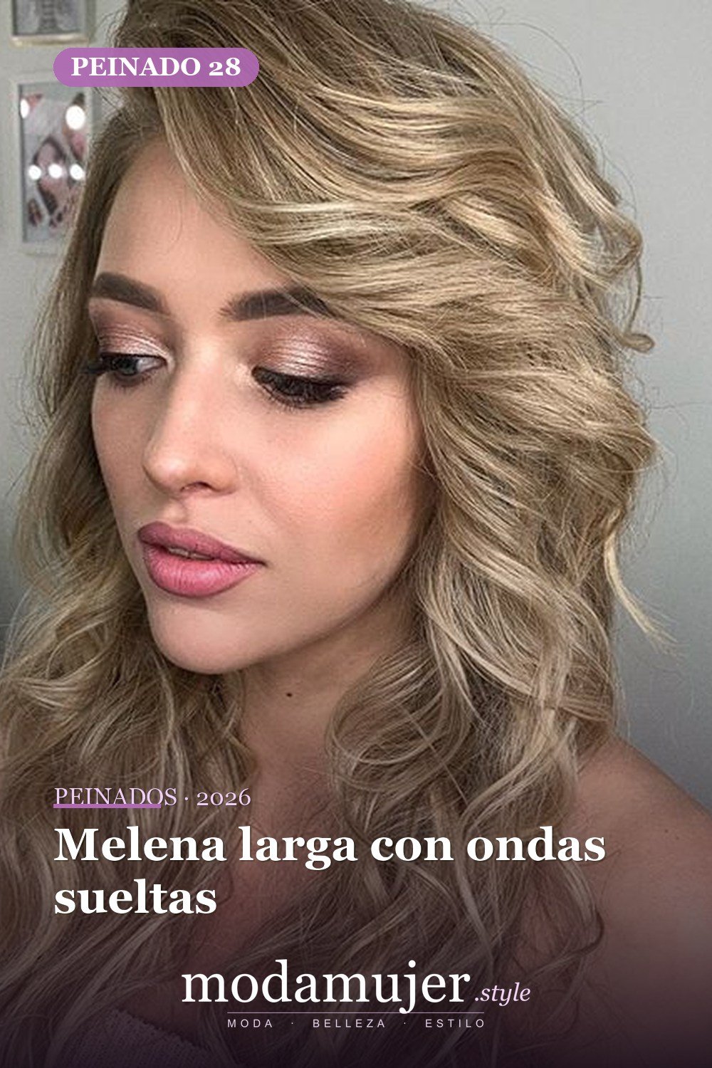 Melena larga con ondas sueltas — 56 peinados favorecedores para rostro alargado y estrecho