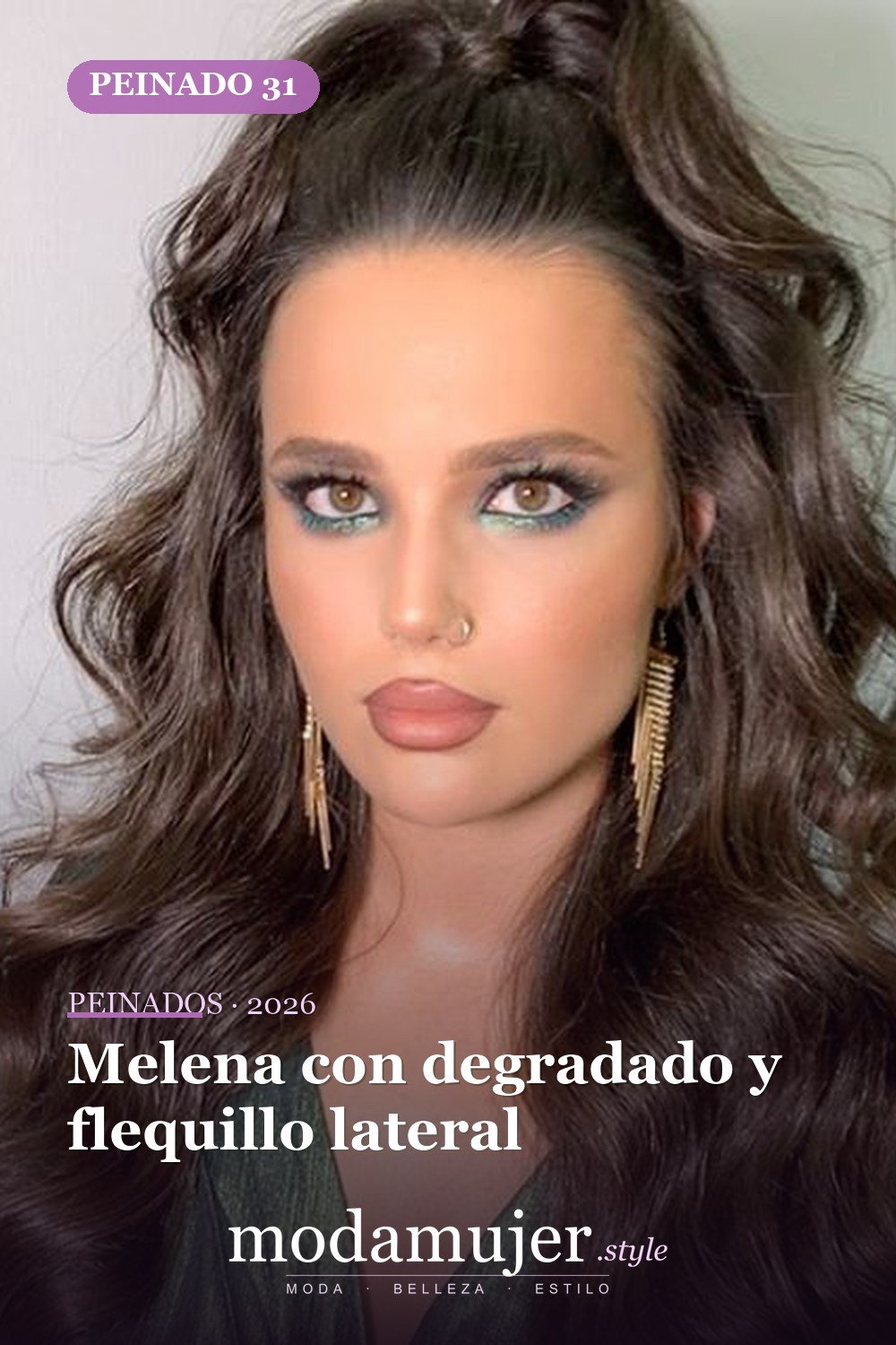 Melena con degradado y flequillo lateral — 56 peinados favorecedores para rostro alargado y estrecho