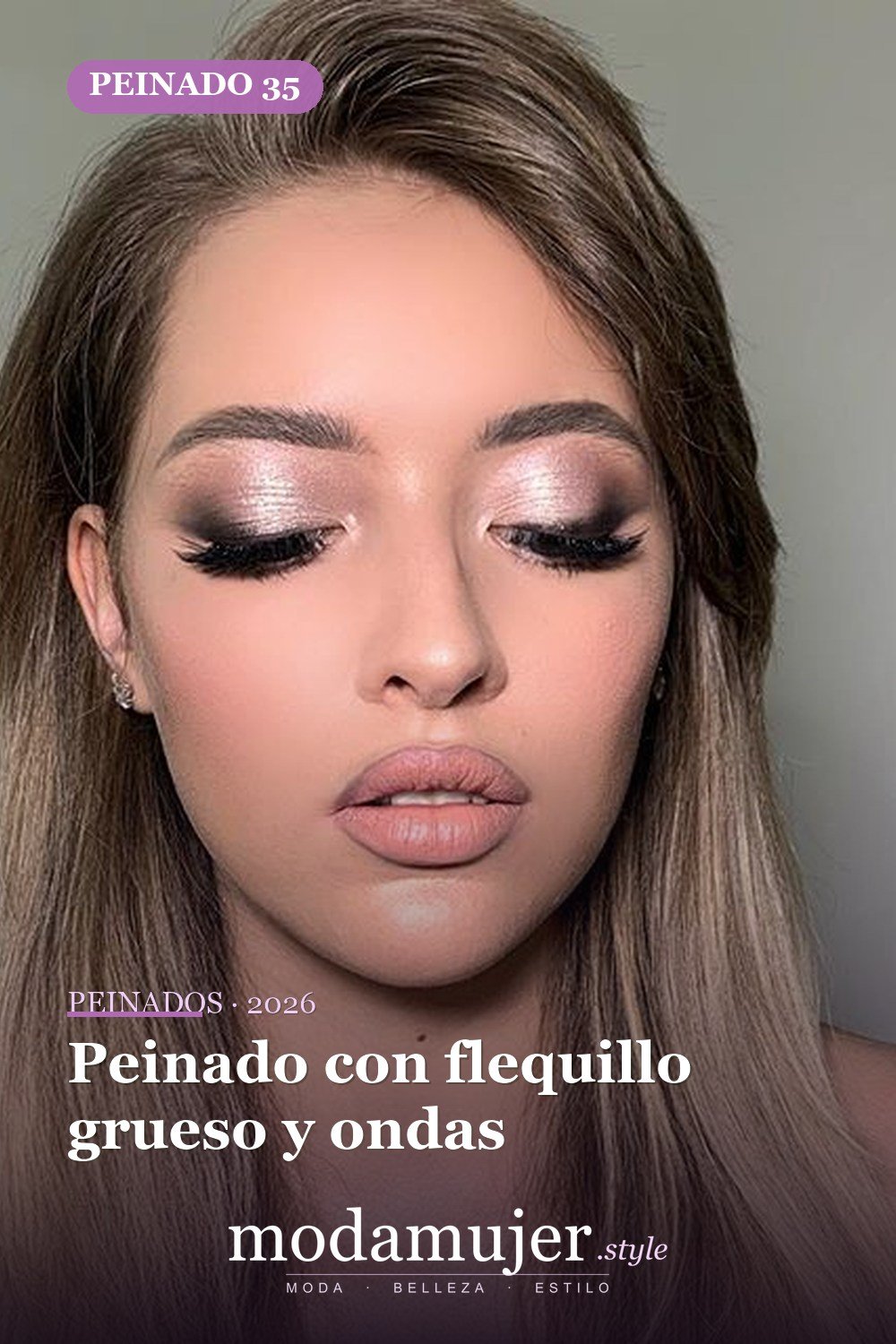 Peinado con flequillo grueso y ondas — 56 peinados favorecedores para rostro alargado y estrecho