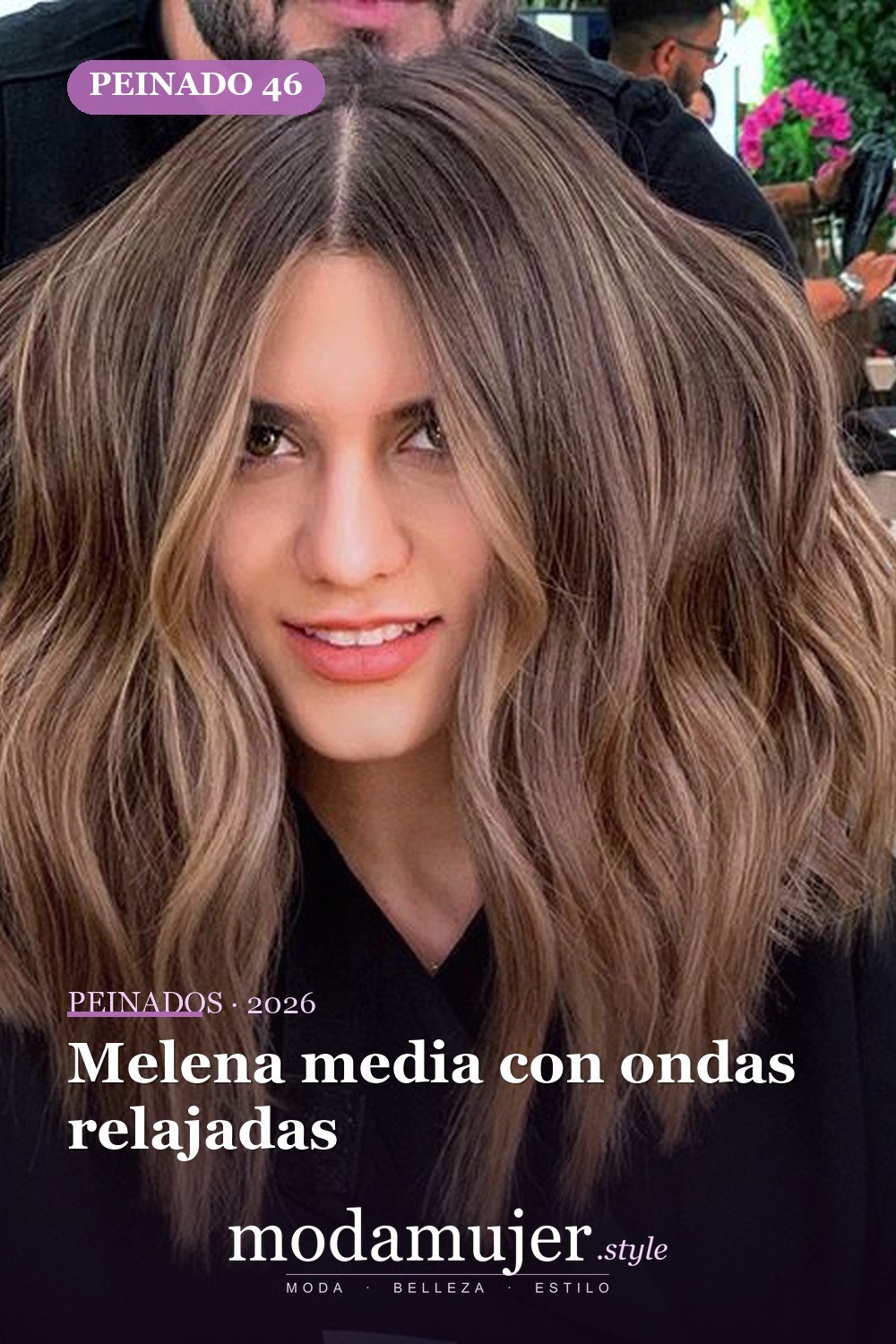 Melena media con ondas relajadas — 56 peinados favorecedores para rostro alargado y estrecho