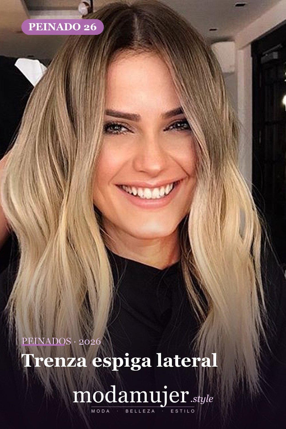 Trenza espiga lateral — 57 peinados favorecedores para cara ovalada