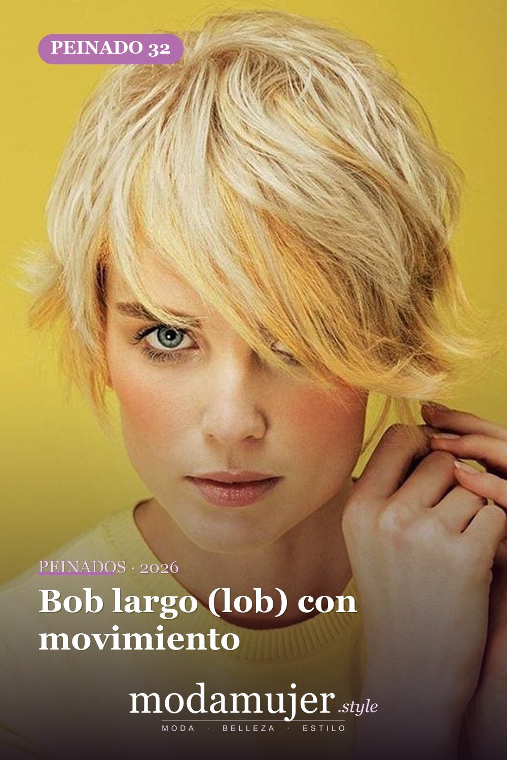 Bob largo (lob) con movimiento — 57 peinados favorecedores para cara ovalada