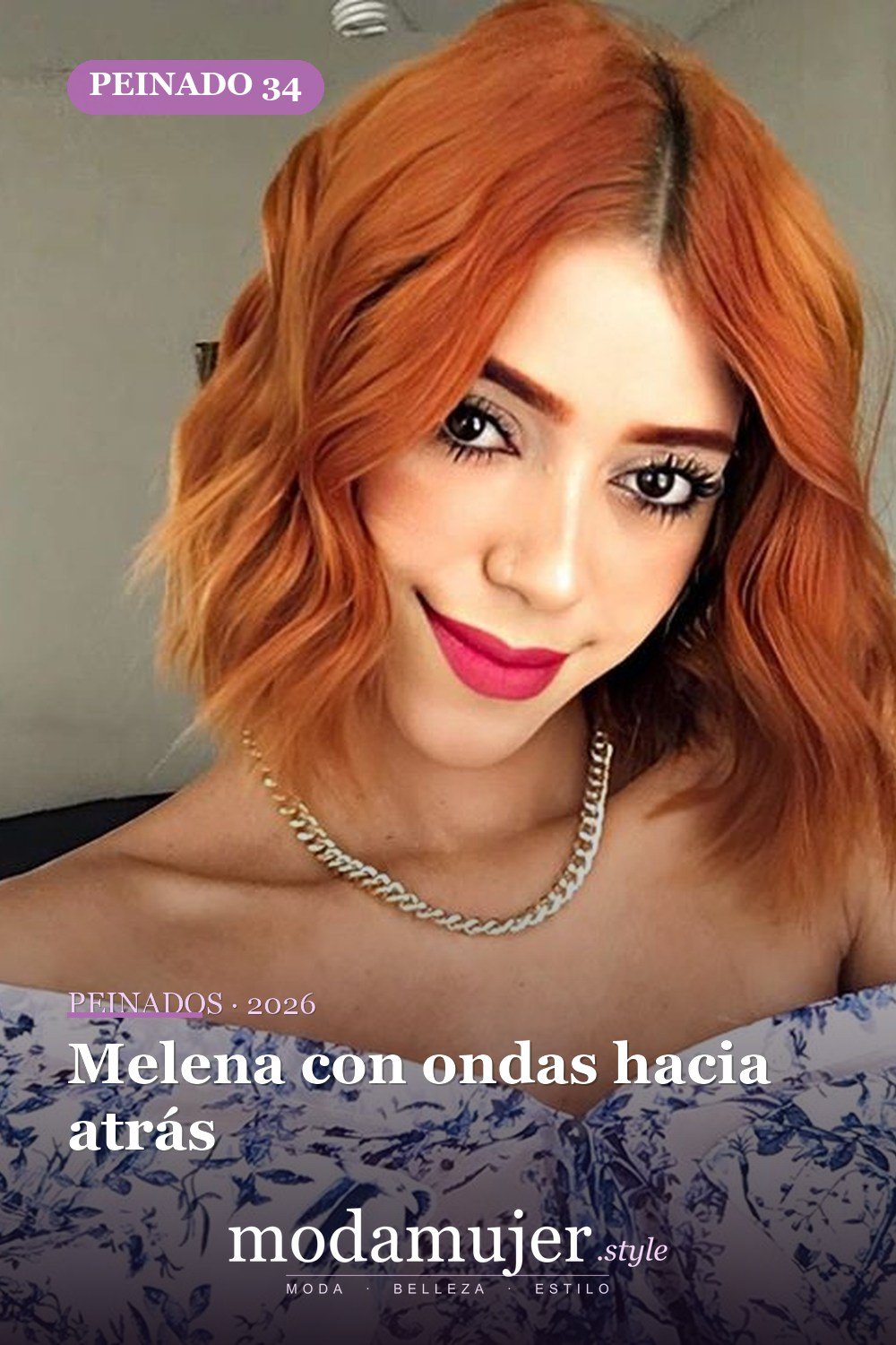 Melena con ondas hacia atrás — 57 peinados favorecedores para cara ovalada