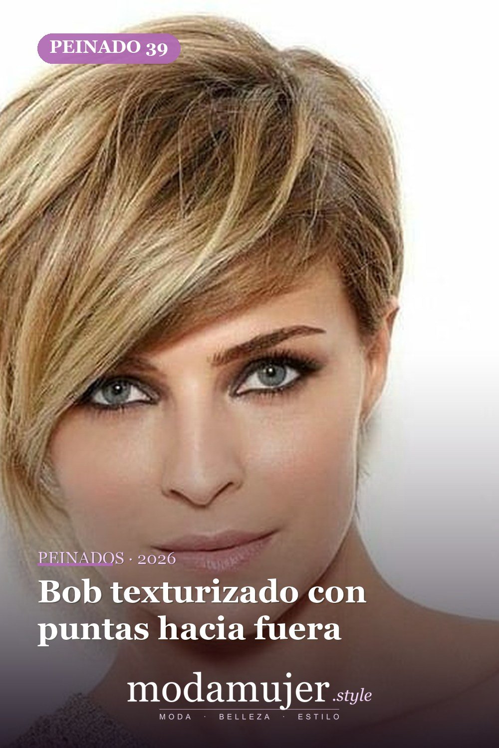 Bob texturizado con puntas hacia fuera — 57 peinados favorecedores para cara ovalada