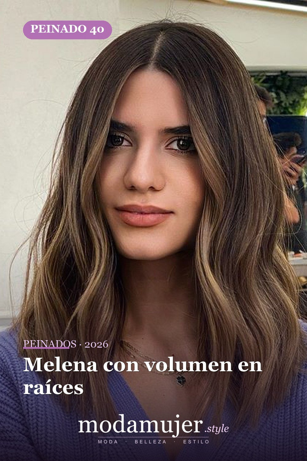 Melena con volumen en raíces — 57 peinados favorecedores para cara ovalada