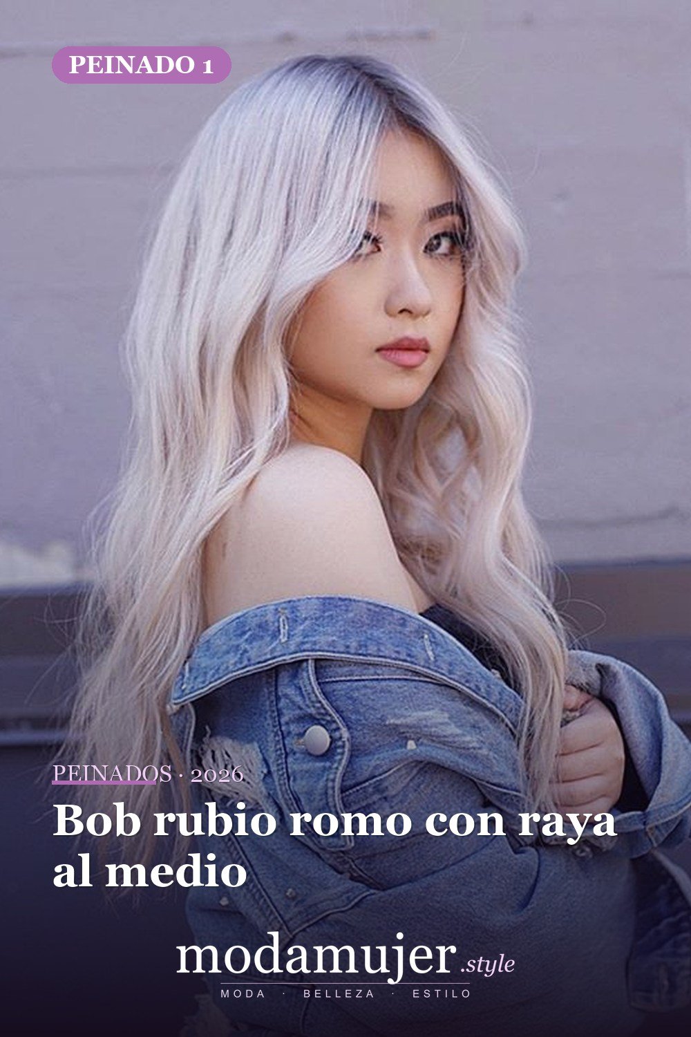 Bob rubio romo con raya al medio — 58 increíbles peinados rubios que te hacen elegante