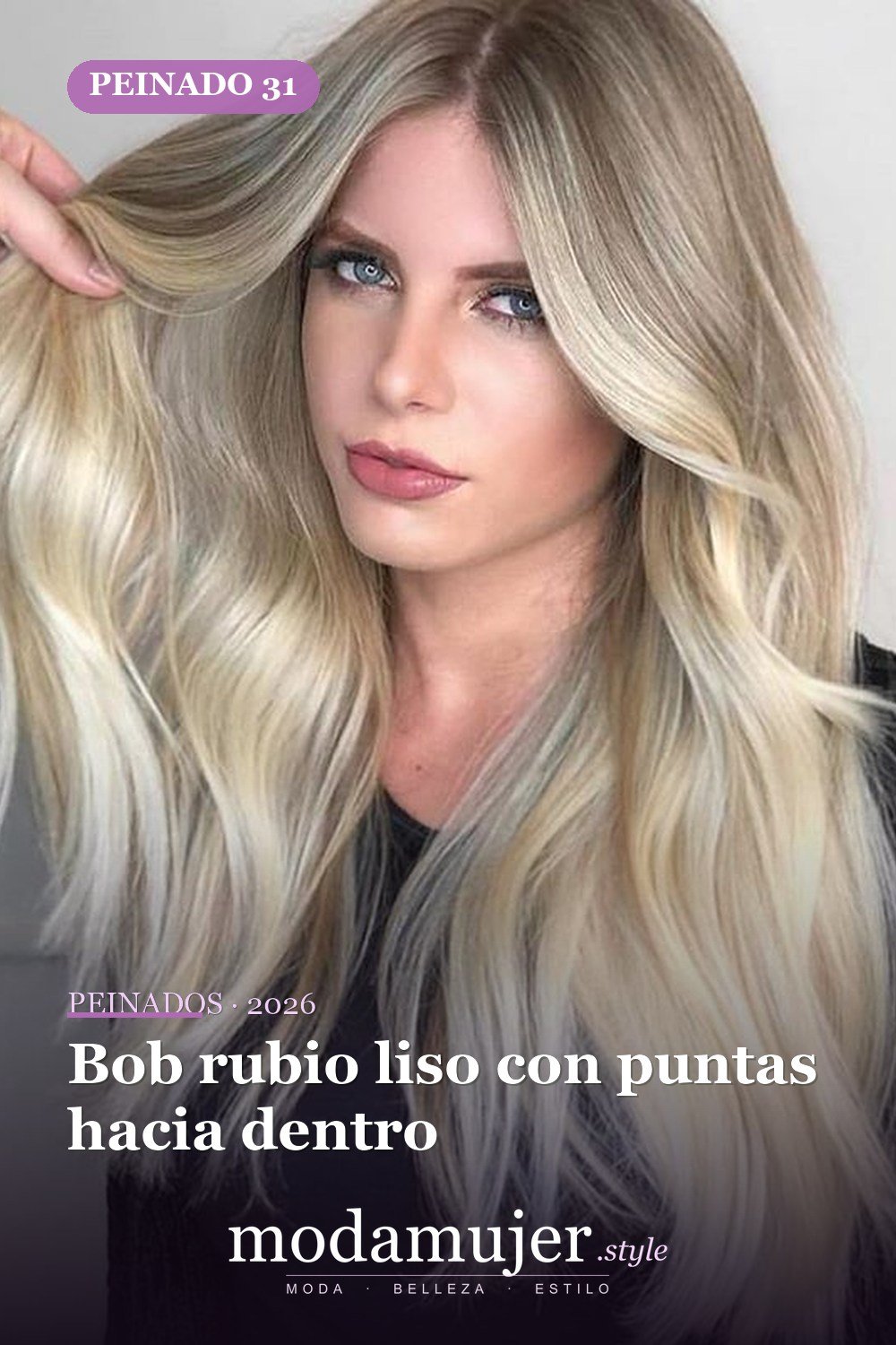 Bob rubio liso con puntas hacia dentro — 58 increíbles peinados rubios que te hacen elegante