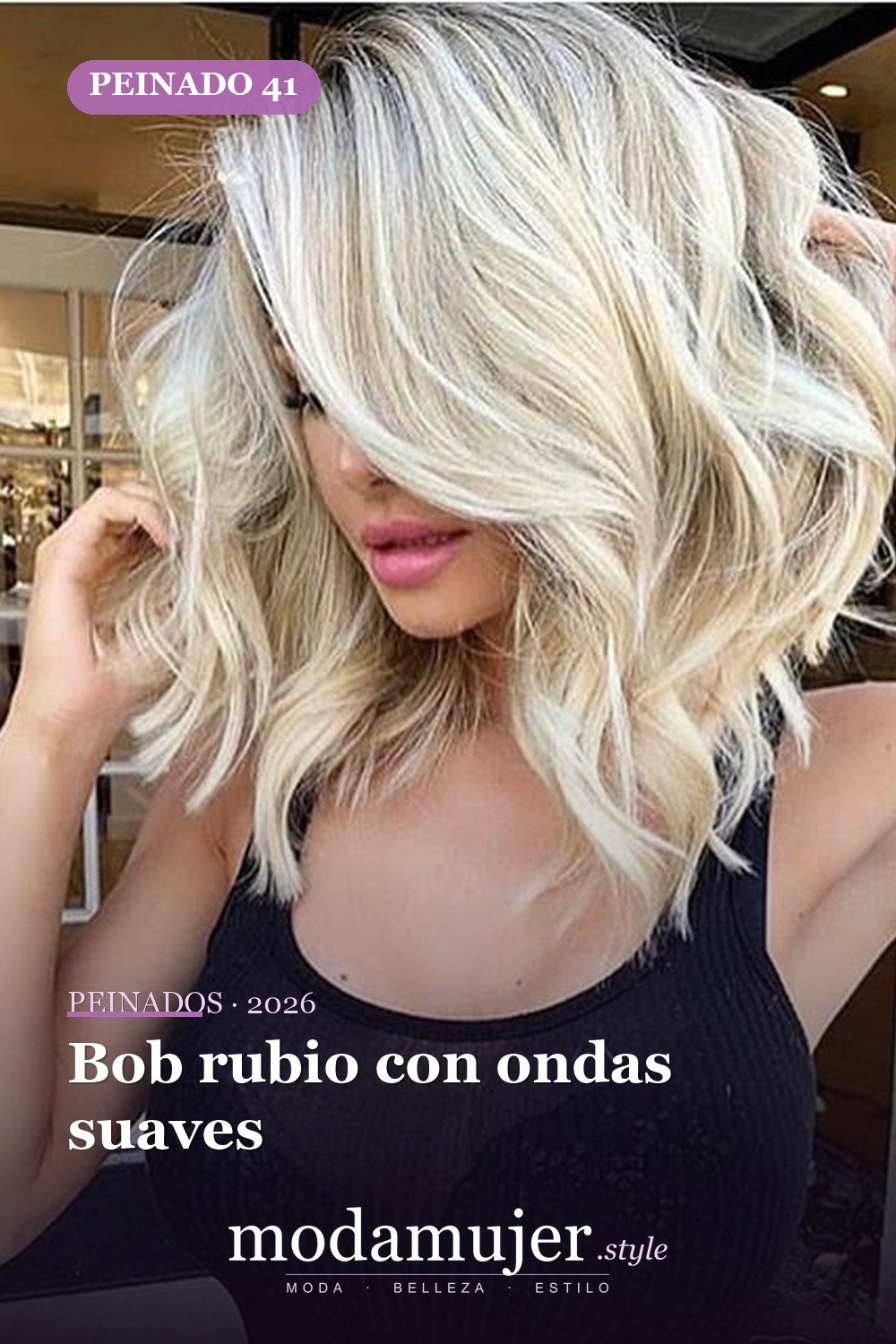 Bob rubio con ondas suaves — 58 increíbles peinados rubios que te hacen elegante