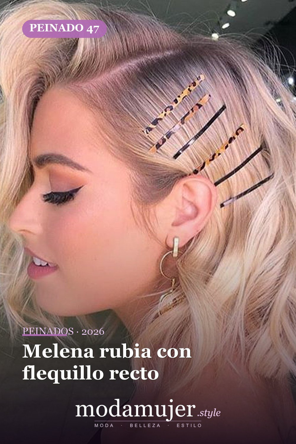 Melena rubia con flequillo recto — 58 increíbles peinados rubios que te hacen elegante