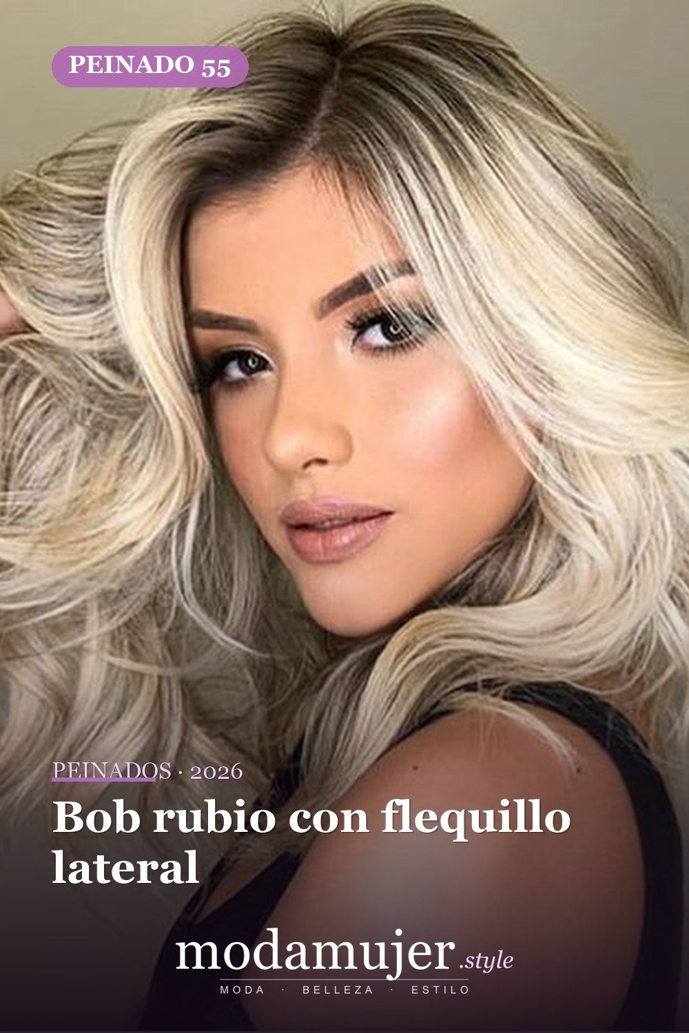 Bob rubio con flequillo lateral — 58 increíbles peinados rubios que te hacen elegante