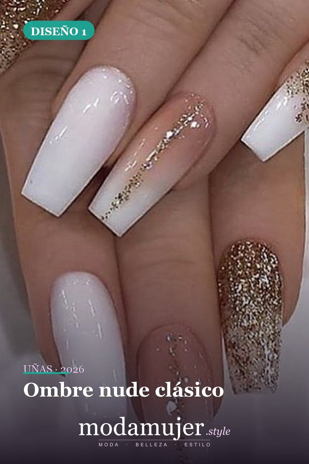 Ombre nude clásico — 60 hermosos diseños de uñas ombre que te encantarán